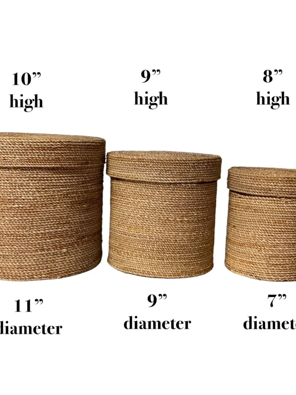 Vintage Nesting Boxes Set of 3 Brown Jute Rope Rustic Primitive Storage Any Room